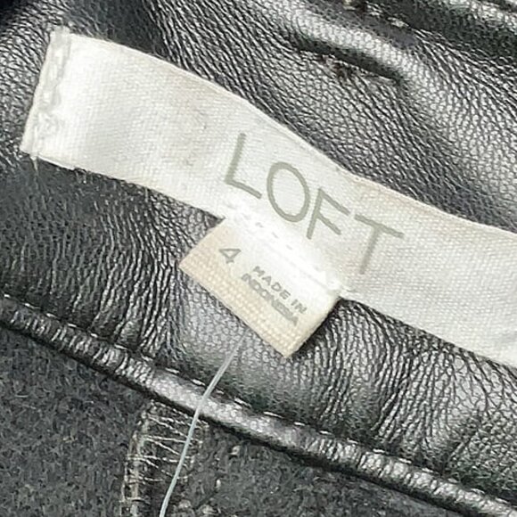 Black faux leather wide leg pants Ann Taylor LOFT, size 4 - Picture 5 of 8